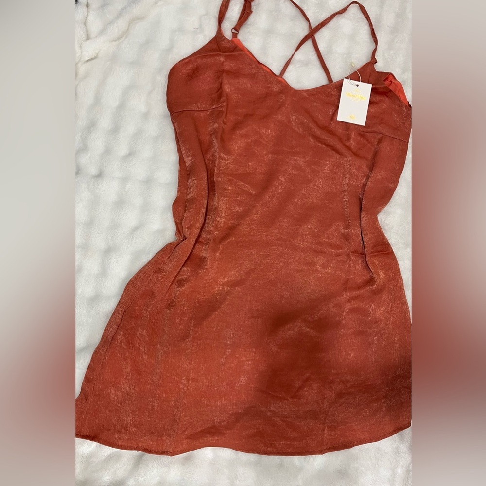 Elegant Rust Dress Miao Miao